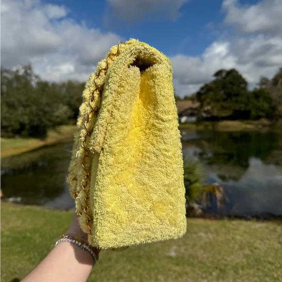 Chanel Rare Maxi Yellow Terry Cloth Vintage Flap - Picture 15 of 15